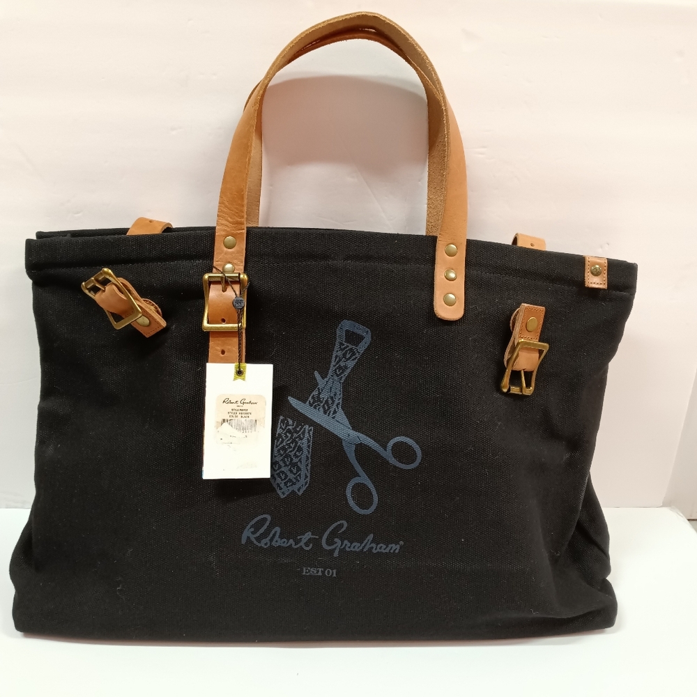 NWT Robert Graham Pierce Canvas & Leather Tote Bag